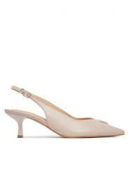 Guess Sandały FLT2CK LEA05 Beżowy jasny. Brązowe sandały damskie Guess, z aplikacjami, ze skóry, bez obcasa, na szpilce. Za 584.99 zł.