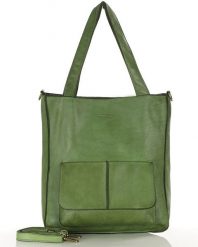 Torebka damska shopper A4 skóra naturalna - MARCO MAZZINI jasna zielona. Zielone shopper bag damskie bez wzorów, ze skóry, bez dodatków. Za 580.99 zł.
