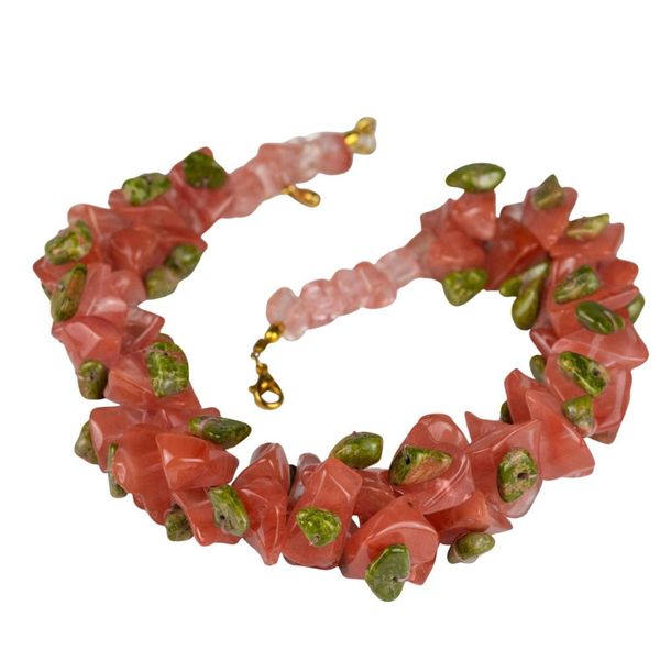 SAMBA Naszyjnik kwarc cherry. Czerwone naszyjniki damskie Samba Gems, do pracy, metalowe. Za 356.00 zł.