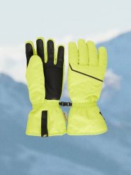 4F Rękawiczki narciarskie Thinsulate z membraną NeoDry męskie - żółte L. Żółte rękawiczki męskie 4f, na zimę, bez wzorów, z materiału. Za 149.99 zł.