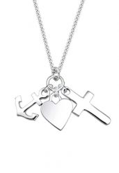 Elli Damski Krzyż Serce Kotwica Wisiorek Nowoczesny w srebrze 925 Sterling Silver Naszyjniki 1 ct. Szare naszyjniki damskie Elli, srebrne. Za 296.99 zł.