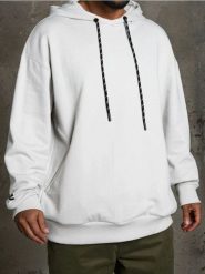 Bluza hoodie z kieszeniami - kremowy. Białe bluzy bez kaptura męskie Sinsay, l. Za 79.99 zł.