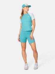 KARI TRAA Koszulka sportowa "Linnea" w kolorze turkusowym rozmiar: S. Niebieskie bluzki sportowe damskie Kari Traa, s, z materiału, bez kołnierzyka, bez ramiączek. Za 130.99 zł.