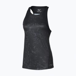Koszulka do biegania damska Mizuno Active DryAeroFlow Graphic Tank Top. Czarne t-shirty damskie Mizuno, s, bez wzorów, z materiału, bez kołnierzyka. Za 229.99 zł.