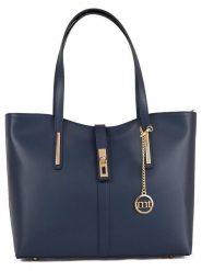 Mia Tomazzi Skórzana torebka "Como" w kolorze granatowym - 35 x 28 x 14 cm rozmiar: onesize. Niebieskie torebki klasyczne damskie Mia Tomazzi, bez wzorów, z materiału, bez dodatków. Za 404.99 zł.