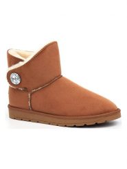 ISLAND BOOT Botki zimowe "Dona" w kolorze jasnobrązowym rozmiar: 41. Brązowe botki damskie Island Boot, na zimę, z materiału, bez obcasa, bez zapięcia. Za 130.99 zł.