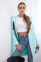 Bluza sukienkowa z kapturem miętowa. Zielone bluzy z kapturem damskie KESI, l, z bawełny. Za 234.40 zł.