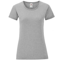 Koszulka Damska Iconic 150. Szare bluzki damskie Fruit of the Loom, xl, bez wzorów, sportowe, bez kołnierzyka, bez ramiączek. Za 28.99 zł.