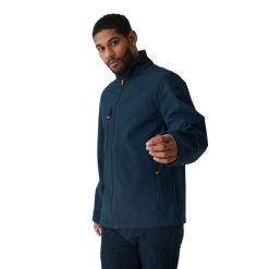 Męska Ocieplana Kurtka Soft Shell Thermogen. Niebieskie kurtki męskie Regatta, l, bez wzorów, sportowe, bez kaptura. Za 540.99 zł.