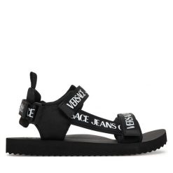 Sandały Versace Jeans Couture. Czarne sandały męskie Versace Jeans Couture, z jeansu, bez zapięcia. Za 549.99 zł.