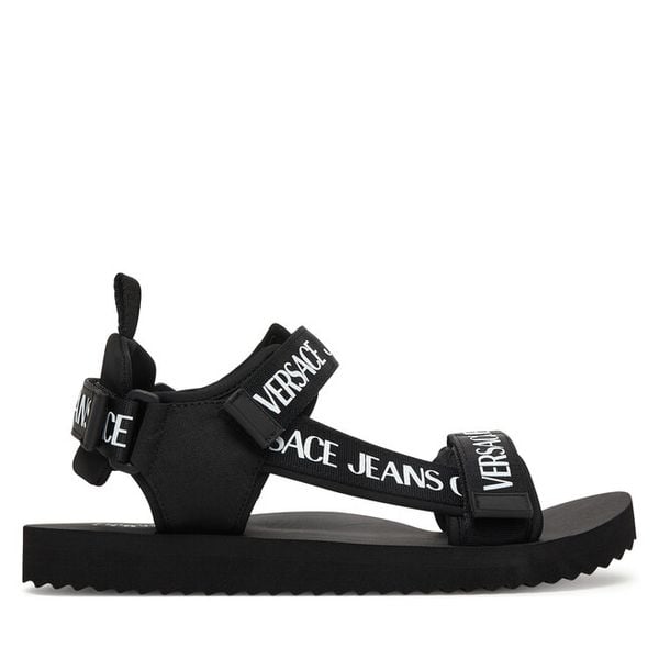 Sandały Versace Jeans Couture. Czarne sandały męskie Versace Jeans Couture, z jeansu, bez zapięcia. Za 549.99 zł.