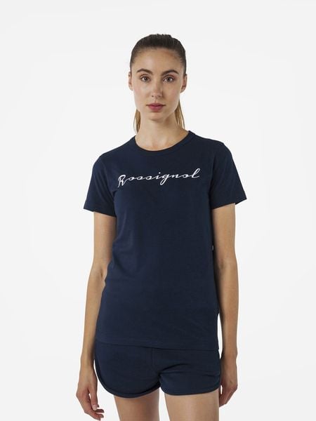 ROSSIGNOL Koszulka "Logo Rossi" w kolorze granatowym rozmiar: S. Niebieskie bluzki damskie Rossignol, s, bez wzorów, z bawełny, bez kołnierzyka. Za 117.73 zł.