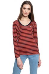 DAMSKA KOSZULKA Z DŁUGIM RĘKAWEM LEE LS SCOOP NECK TEE REGULAR FIT RED OCHRE L44DYKOE 112109832. Brązowe bluzki damskie Lee, l, bez wzorów, bez ramiączek. Za 99.99 zł.