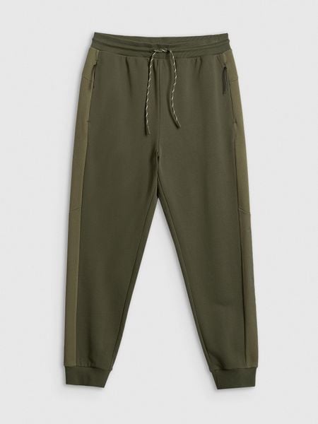 4F Spodnie dresowe joggery męskie - khaki 3XL. Brązowe spodnie dresowe męskie 4f, bez wzorów, z dresówki. Za 159.99 zł.