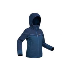 Kurtka narciarska SKI-P 580 damska. Niebieskie kurtki damskie WED'ZE, xs, bez wzorów, z materiału, bez kaptura, narciarskie. Za 429.99 zł.