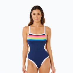 Strój kąpielowy jednoczęściowy damski Rip Curl Surf Stripe Cheeky. Niebieskie stroje jednoczęściowe damskie Rip Curl, s, bez wzorów. Za 229.99 zł.