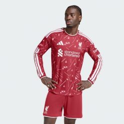 Oryginalna koszulka podstawowa z długim rękawem Liverpool FC 26/27. Czerwone koszulki męskie z długim rękawem Adidas, l, z dzianiny. Za 699.00 zł.