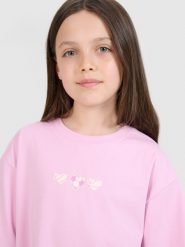 4F T-shirt oversize z nadrukiem dziewczęcy - różowy 164 (13-14 lat). Czerwone koszulki dziewczęce 4f, bez wzorów, z bawełny, bez ramiączek. W wyprzedaży za 19.99 zł.
