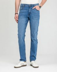Męskie Spodnie Jeansowe Mustang Style Washington Straight Denim Blue 1018017 5000 682. Niebieskie spodnie materiałowe męskie Mustang, bez wzorów, z denimu. Za 189.99 zł.