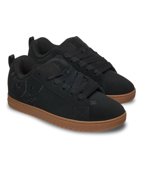 Buty skórzane dla Mężczyzn COURT GRAFFIK. Brązowe buty sportowe na co dzień męskie DC Shoes, z materiału, bez zapięcia, trekkingowe. Za 369.99 zł.