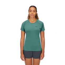 Koszulka sportowa damska Rab Women's Sonic Tee z krótkim rękawem. Zielone bluzki sportowe damskie RAB, s, bez kołnierzyka, bez ramiączek. Za 199.99 zł.