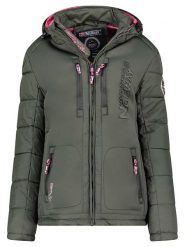 Geographical Norway Kurtka zimowa "Beachwood" w kolorze khaki rozmiar: M. Brązowe kurtki damskie Geographical Norway, na zimę, m, z aplikacjami, z puchu, bez kaptura. Za 271.67 zł.