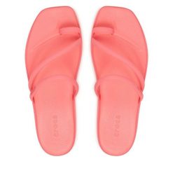 Japonki Crocs. Czerwone klapki damskie Crocs, bez wzorów, bez obcasa. Za 179.99 zł.