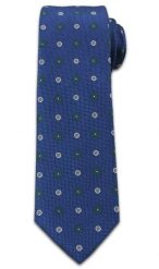 Elegancki Krawat Męski w Grochy i Kwiatki -6,5cm- Chattier, Niebieski. Niebieskie krawaty i muchy męskie Chattier, bez wzorów, z tkaniny, eleganckie. Za 49.00 zł.