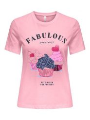 ONLY Koszulka w kolorze jasnoróżowym rozmiar: XS. Różowe t-shirty damskie Only, xs, bez wzorów, z bawełny, bez kołnierzyka. Za 43.99 zł.