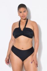 Damski Top od bikini miękkie miseczki drapowanie na biuście. Czarne bikini damskie Ulla Popken, bez wzorów, plus size. Za 179.99 zł.