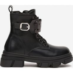 Czarne Botki Workery na Grubej Podeszwie Chionele. Czarne botki dziewczęce Born2be, bez wzorów, z dzianiny, bez ramiączek, długie, maxi. Za 149.99 zł.