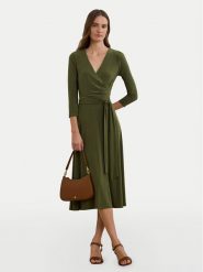 LAUREN RALPH LAUREN Sukienka codzienna 250769904042 Khaki Regular Fit. Brązowe sukienki damskie Lauren Ralph Lauren, na co dzień, bez wzorów, z syntetyku, bez kołnierzyka, bez ramiączek, proste. Za 579.99 zł.