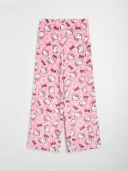 Spodnie polarowe wide leg Hello Kitty - różowy. Czerwone spodnie materiałowe damskie Sinsay, bez wzorów, z polaru. Za 29.99 zł.