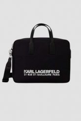 KARL LAGERFELD Czarna aktówka K/rsg Briefcase Nylon. Czarne torby na laptopa damskie Karl Lagerfeld, bez wzorów, z nylonu. W wyprzedaży za 437.99 zł.