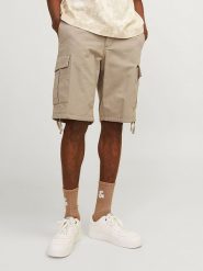 Jack & Jones Bojówki w kolorze beżowym rozmiar: S. Brązowe szorty męskie Jack & Jones, bez wzorów, z bawełny. Za 70.24 zł.
