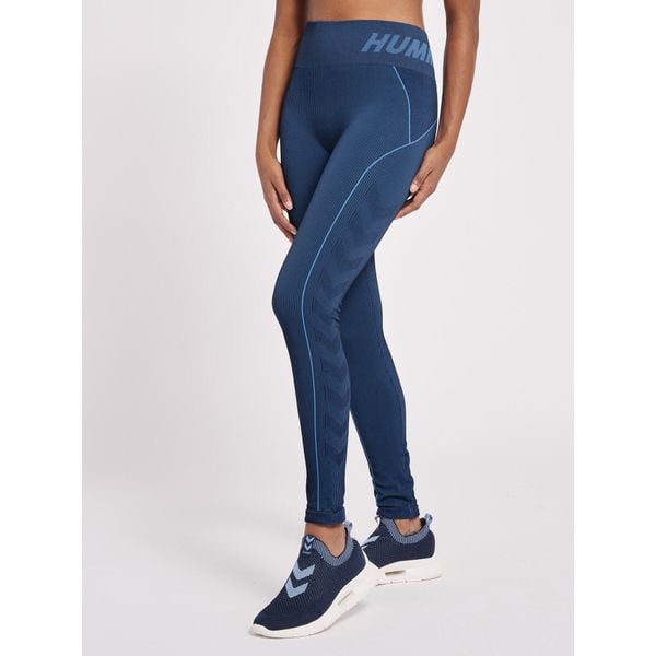 Damskie legginsy mid-rise Hummel TE Christel. Niebieskie legginsy damskie HUMMEL, xs, bez wzorów, z dzianiny. Za 116.00 zł.