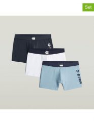 G-Star Bokserki (3 pary) w kolorze błękitno-biało-granatowym rozmiar: XL. Białe bokserki męskie G-Star, bez wzorów. Za 73.95 zł.