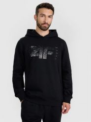 4F Bluza dresowa nierozpinana z kapturem męska - czarna M. Czarne bluzy z kapturem męskie 4f, m, z bawełny. Za 179.99 zł.