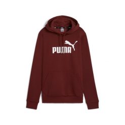 Damska bluza z kapturem i logo Essentials FL PUMA Intense Red. Czerwone bluzy sportowe damskie Puma, m, bez wzorów, bez ramiączek, z kapturem. Za 203.62 zł.