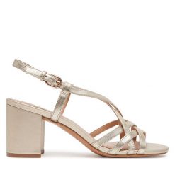 Sandały Geox. Żółte sandały damskie Geox, bez wzorów, bez obcasa, na słupku. Za 569.99 zł.