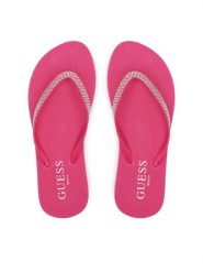 Guess Japonki E5GZ05BB00F Różowy. Czerwone klapki damskie Guess, z aplikacjami, z tworzywa sztucznego, bez obcasa. Za 109.99 zł.