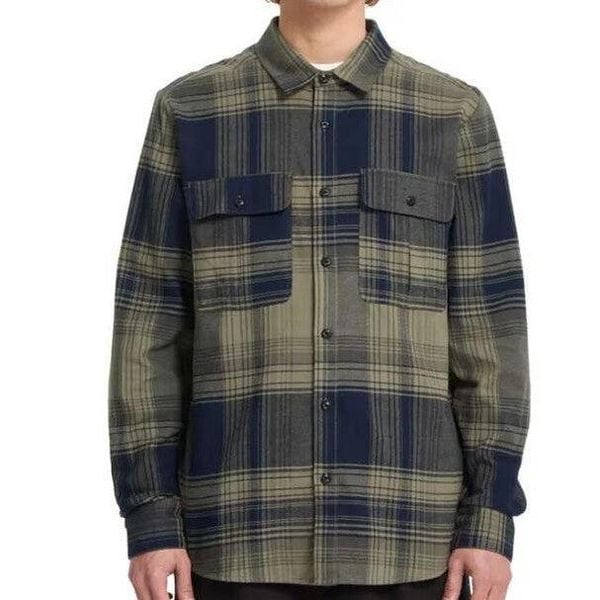 Koszula Volcom Prkstone Zielona. Zielone koszule męskie Volcom, bez wzorów, bez kołnierzyka, bez ramiączek. Za 338.36 zł.