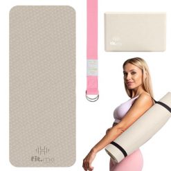 Zestaw Do Jogi Mata Antypoślizgowa Kostki 2 Szt. Pasek Do Jogi. Brązowe paski męskie FIT.ME, bez wzorów, sportowe. Za 59.85 zł.