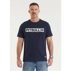Pitbull T-shirt bawełniany Hilltop Granatowy. Niebieskie t-shirty męskie PITBULL, xl, bez wzorów, z bawełny, bez kołnierzyka. Za 89.00 zł.