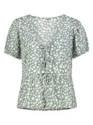 Sublevel Bluzka w kolorze zielono-białym rozmiar: S. Zielone bluzki damskie Sublevel, s, bez wzorów, z wiskozy, bez kołnierzyka, bez ramiączek. Za 57.06 zł.