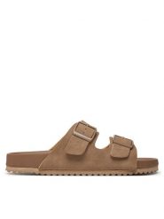 DeeZee Klapki MXCR-207 Beżowy. Brązowe klapki damskie DeeZee, bez wzorów, z materiału, bez obcasa. Za 119.99 zł.