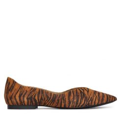 Baleriny Caprice. Brązowe baleriny damskie Caprice, bez wzorów, bez obcasa. Za 246.99 zł.