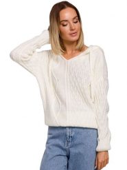 Made of emotion Bluza w kolorze kremowym rozmiar: L/XL. Brązowe bluzy z kapturem damskie Made Of Emotion, l, ze splotem. Za 140.53 zł.