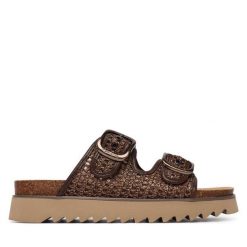 Klapki Tamaris. Brązowe klapki damskie Tamaris, bez wzorów, bez obcasa. Za 329.99 zł.