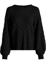 Sweter ażurowy. Czerwone swetry klasyczne damskie bonprix, bez kołnierzyka. Za 112.99 zł.